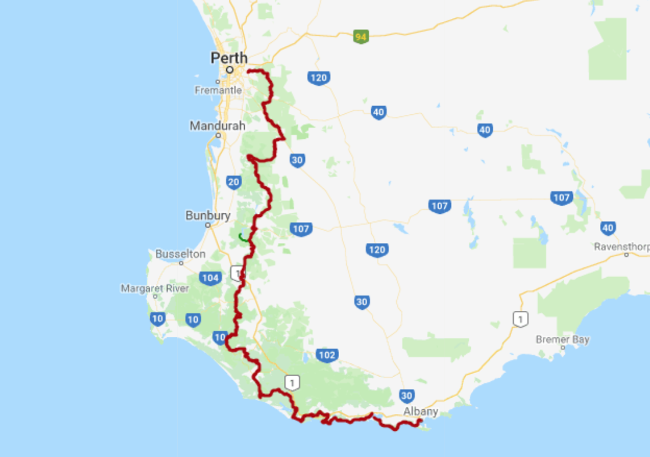 Bibbulmun Track map