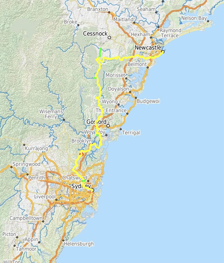 Great North Walk Map Image