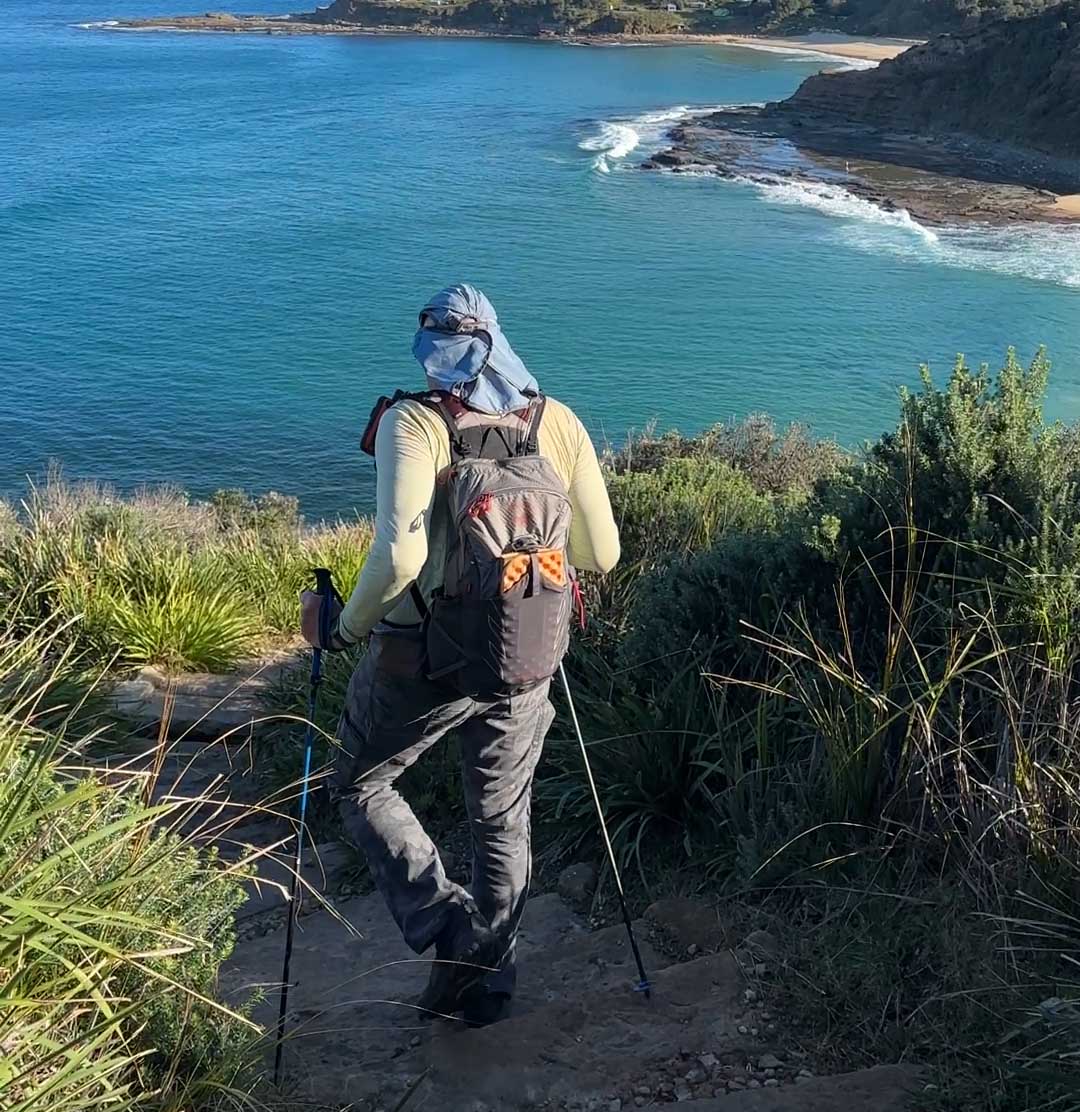 Fitness Training, Tim walking down a steep hill